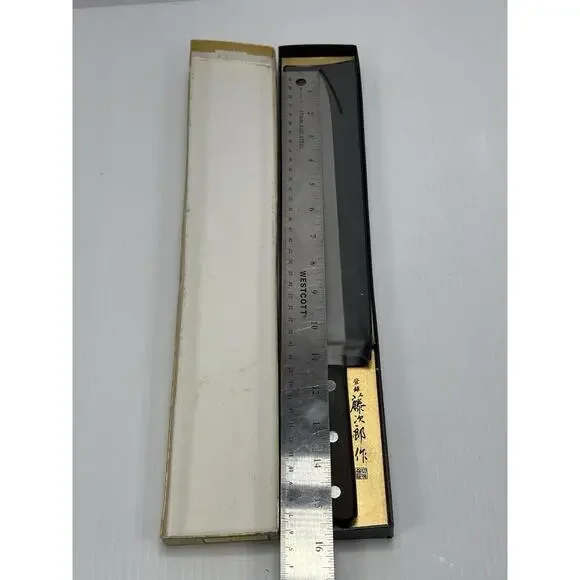 Used Japanese Chefs Knife 15 1/4” Long Tip To Handle End Swedish Steel - Picture 9 of 11